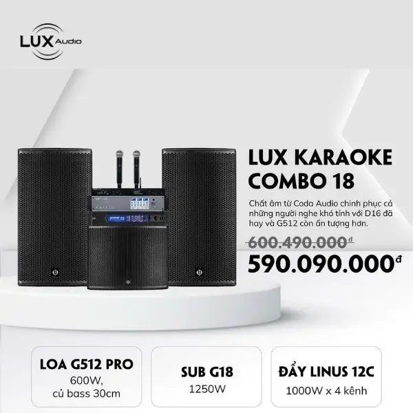 Lux karaoke combo 18 – Loa karaoke chính hãng Lux Audio